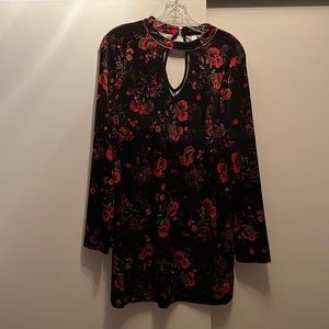 Velvet floral dress Xhilaration brand size XL